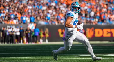 Sam LaPorta caught a touchdown pass in the Lions win on Sunday. (Photo by The Enquirer)