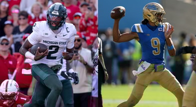 Michigan State QB Aidan Chiles (left) & UCLA QB Nico Iamaleava (right) - Kylie Graham (left) & Kiyoshi Mio (right), USA TODAY Sports