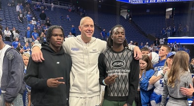 From left to right: Jordan Smith Jr., Mark Pope, Caleb Holt (Photo provided to KSR+ by Jordan Smith Sr.)