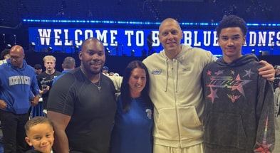 Boogie Cook poses with Kentucky coach Mark Pope (Photo provided by Boogie Cook)