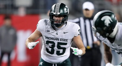 Michigan State Spartans linebacker Sam Edwards (35) during the second half against the Ohio State Buckeyes at Ohio Stadium. - Joseph Maiorana, USA TODAY Sports