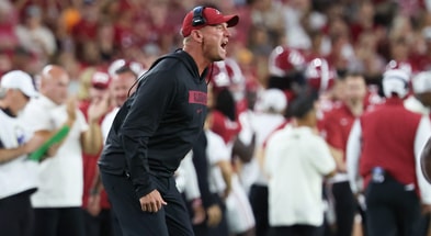 Oct 18, 2025; Tuscaloosa, Alabama, USA; Alabama Crimson Tide head coach Kalen DeBoer reacts during the first quarter against the Tennessee Volunteers at Saban Field at Bryant-Denny Stadium. Mandatory Credit: David Leong-Imagn Images