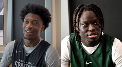 Michigan State guards Trey Fort (left) and Kur Teng (right). Photo of Kur Teng by Nick King, USA TODAY Sports