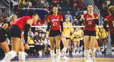 Nebraska volleyball Harper Murray and Andi Jackson