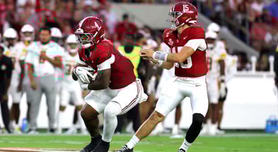 Alabama RB Daniel Hill and QB Ty Simpson