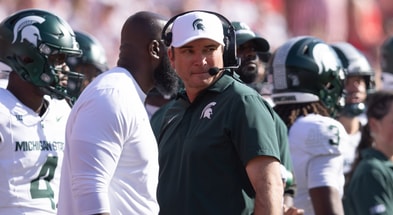 Michigan State Spartans Head Coach Jonathan Smith during the first half of the game against Nebraska at Memorial Stadium. - Kylie Graham, USA TODAY Sports