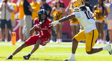 Oct 18, 2025; Tempe, Arizona, USA; Texas Tech Red Raiders wide receiver Reggie Virgil (1) against the Arizona State Sun Devils at Mountain America Stadium.