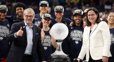 UConn receives their 12th WBCA Coaches' Trophy