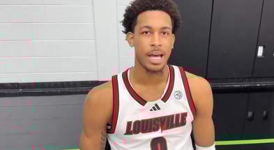 Louisville wing Khani Rooths at Louisville Basketball Media Day (10/15/25) Credits: William McDermott
