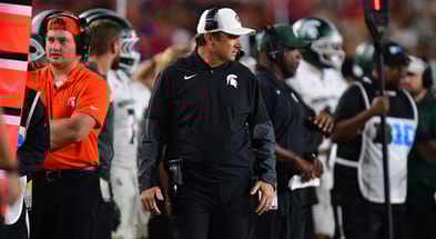 Michigan State Spartans head coach Jonathan Smith watches game action against the Southern California Trojans during the second half at the Los Angeles Memorial Coliseum. - Gary A. Vasquez, USA TODAY Sports