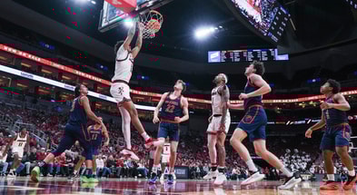 Louisville Cardinals forward Sananda Fru (13) slams down two points as the Cards roll on visiting Bucknell during an exhibition game at the KFC Yum! Center in Louisville, Kentucky Tuesday October 28, 2028.