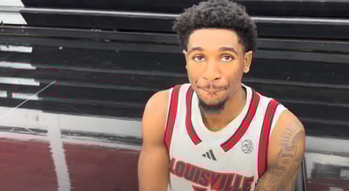 Kobe Rodgers at Louisville Basketball Media Day (10/15/25) (Video credit: William McDermott)