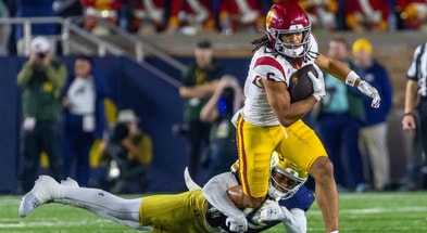 The Hawkeyes travel to Los Angeles to face off against the Trojans. (Photo by Michael Caterina-Imagn Images)
