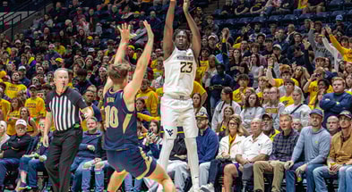 West Virginia's Morris Ugusuk against Mount St. Mary's