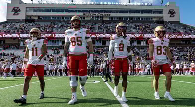 BC captains prior to the Red Bandana Game 11/9/25 (BC Athletics)