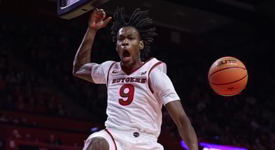 Rutgers Basketball forward Dylan Grant versus Rider