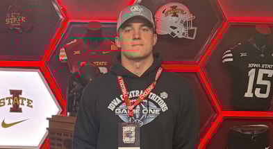 2026 Iowa Central EDGE Taylor Schaefer during a game day visit to Iowa State on November 1, 2025.