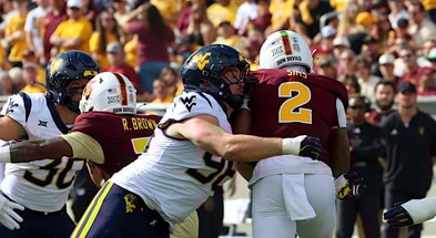 Edward Vesterinen comes up with the stop against Arizona State