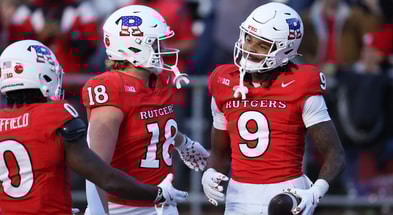 Rutgers Football wide receiver Ian Strong and TE Colin Weber versus Maryland 2025