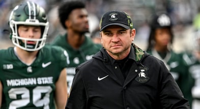 Michigan State's head coach Jonathan Smith walks to the tunnel before the football game against Penn State during the first quarter on Saturday, Nov. 15, 2025, at Spartan Stadium in East Lansing. - Nick King, USA TODAY Sports