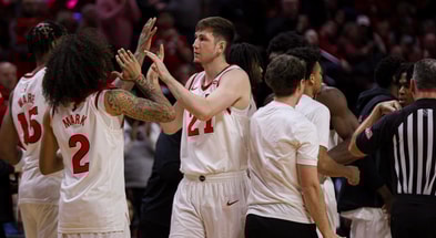 Rutgers Basketball forward Denis Badalau versus American 2025