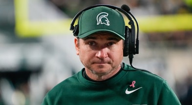 Michigan State Spartans head coach Jonathan Smith on the sidelines against the Michigan Wolverines during the first half at Spartan Stadium. - Brendan Mullin, USA TODAY Sports