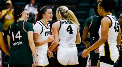 The Hawkeyes hung on to defeat the Hurricanes on Saturday night. (Photo by UI Athletics)
