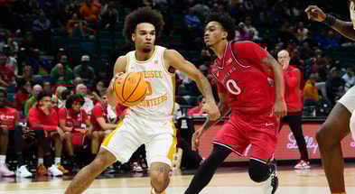 Rutgers Basketball guard Tariq Francis versus Tennessee in the 2025 Players Era