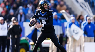 Nov 30, 2024; Lexington, Kentucky, USA; Kentucky Wildcats quarterback Cutter Boley (8) throws a pass during the game against the Louisville Cardinals at Kroger Field. Mandatory Credit: Jordan Prather-Imagn Images