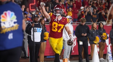 USC tight end Lake McRee celebrates a touchdown against the UCLA Bruins