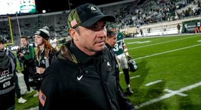 Michigan State's head coach Jonathan Smith leaves the field after the game against Penn State after the game on Saturday, Nov. 15, 2025, at Spartan Stadium in East Lansing. - Nick King, USA TODAY Sports
