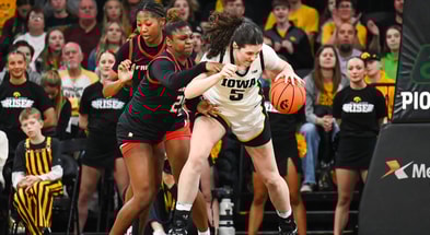 The Hawkeyes moved to 8-0 with a win over Fairfield on Sunday. (Photo by Dennis Scheidt)