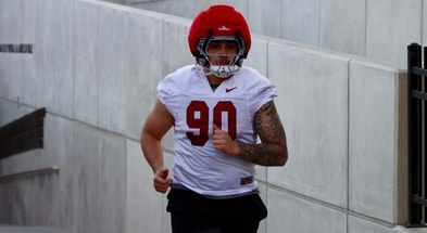 USC defensive end Gus Cordova attends a Trojans practice