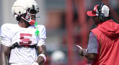 Alabama WR Germie Bernard and WR coach JaMarcus Shephard
