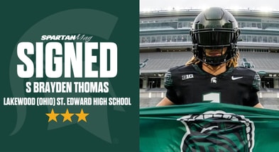 Michigan State 2026 three-star safety signee Brayden Thomas.