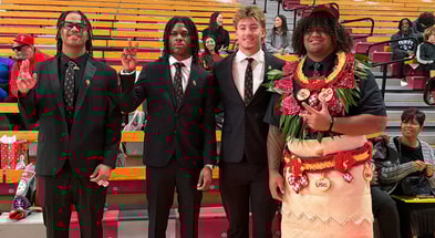 USC commits and Mater Dei High School prospects Shaun Scott, Kayden Dixon-Wyatt, Mark Bowman and TomTom Topui