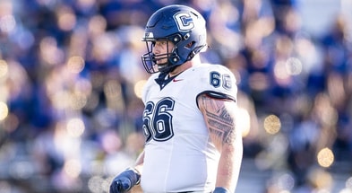UConn Football offensive lineman Brady Wayburn
