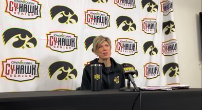 Jan Jensen met with the media on Tuesday morning. (Photo by Kyle Huesmann)