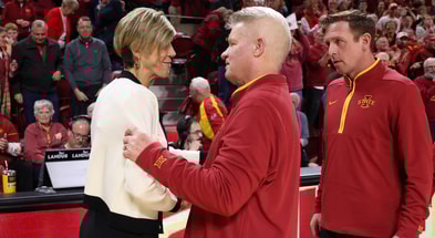 The Hawkeyes suffered their first loss of the season on Wednesday in Ames. (Photo by Reese Strickland-Imagn Images)