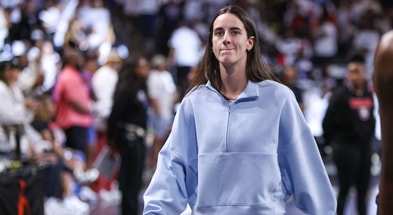 Caitlin Clark spoke to the media via zoom on Friday afternoon. (Photo by Brett Davis-Imagn Images)