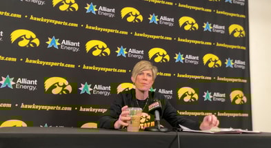 Jan Jensen previewed the Hawkeyes upcoming trip to Brooklyn. (Photo by Kyle Huesmann)