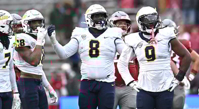 Oct 25, 2025; Pullman, Washington, USA; Toledo Rockets defensive tackle Martez Poynter (8) reacts after being called for a penalty during a game against the Washington State Cougars in the second half at Gesa Field at Martin Stadium. Washington State Cougars won 28-7. Mandatory Credit: James Snook-Imagn Images