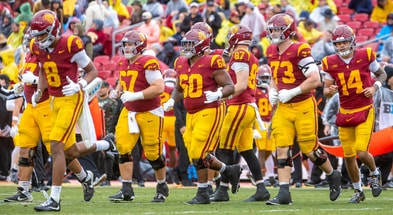 USC Trojans offense takes the field against Iowa