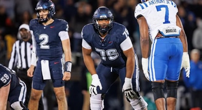 UConn Football offensive lineman Toriyan Johnson