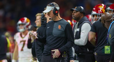 USC head coach Lincoln Riley on the sidelines of the Valero Alamo Bowl