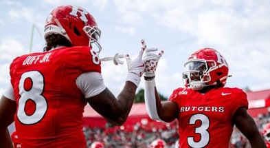 Rutgers Football running back Antwan Raymond + wide receiver KJ Duff
