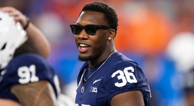 Penn State Nittany Lions defensive end Zuriah Fisher (36) against the Boise State Broncos during the Fiesta Bowl at State Farm Stadium