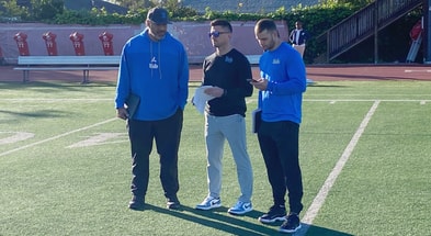 UCLA head coach Bob Chesney recruiting at Mater Dei High School