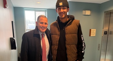 2027 tight end Colt Lumpris with Greg Schiano