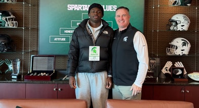 WR Chad Willis with Michigan State HC Pat Fitzgerald (photo via Willis)